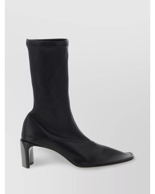 Jil Sander Black Leather Ankle Boots