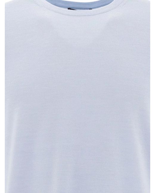 Vince Blue Cashmere Wool Short-Sleeve Sweater for men