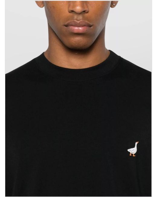 Moschino Black Cotton Embroidered Short-Sleeve T-Shirt for men