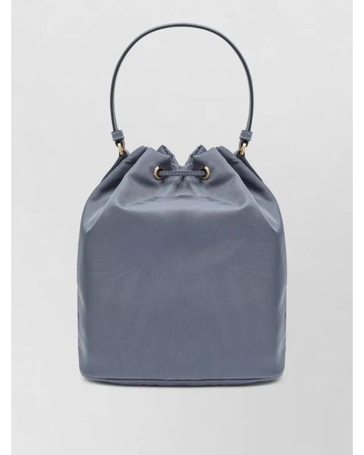 Prada Blue Bucket Bag Front Pocket Tone Hardware