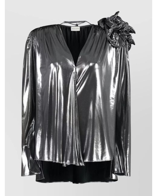 Magda Butrym Black Ruffled Blouse