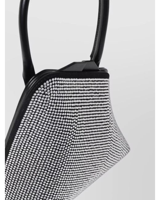 The Attico Gray Bucket Bag Embellished Exterior Structured Top Handle