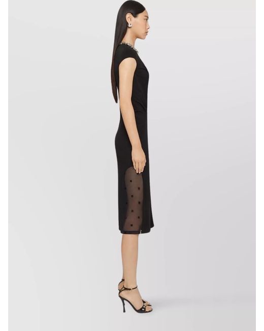 Givenchy Black Side Draped Tulle Dress