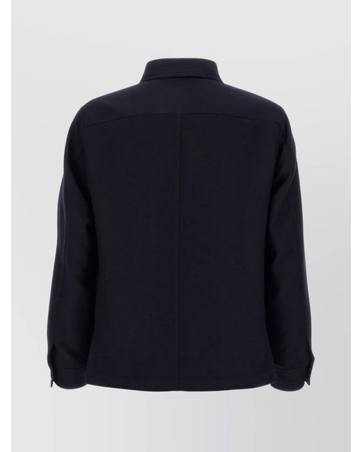 Tom Ford Blue Silk Blend Overshirt for men