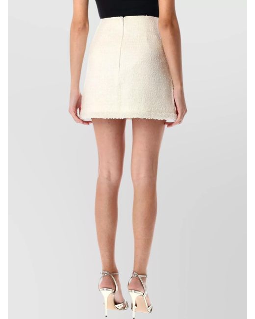 Self-Portrait White Bouclé Beaded Mini Skirt