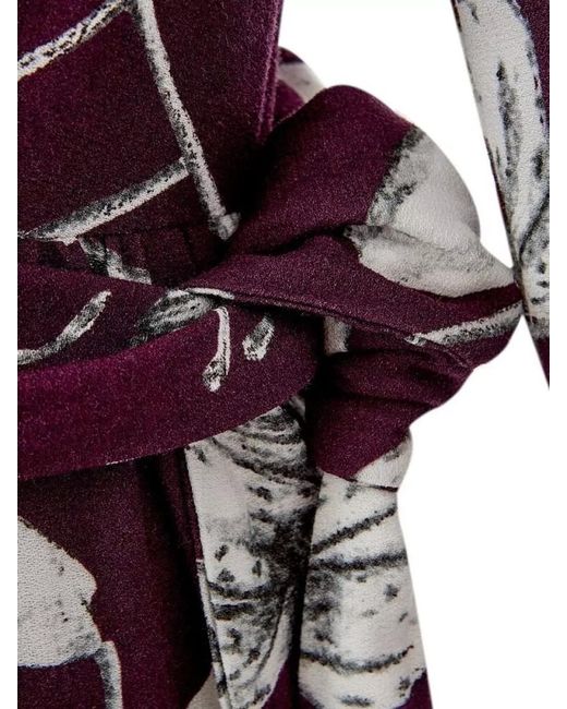 Lardini White Floral-Print Viscose Asymmetric Wrap Midi Dress