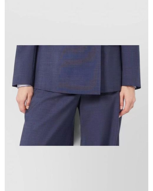 Max Mara Blue Double Breasted Jacket Flap Pockets Lapels