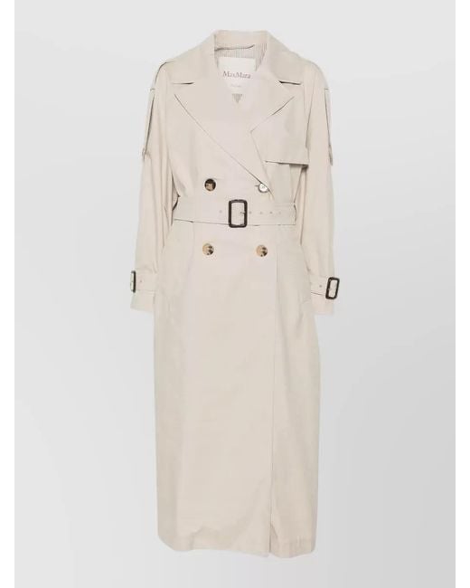 Max Mara Natural Cotton Double-Breasted Trench Coat
