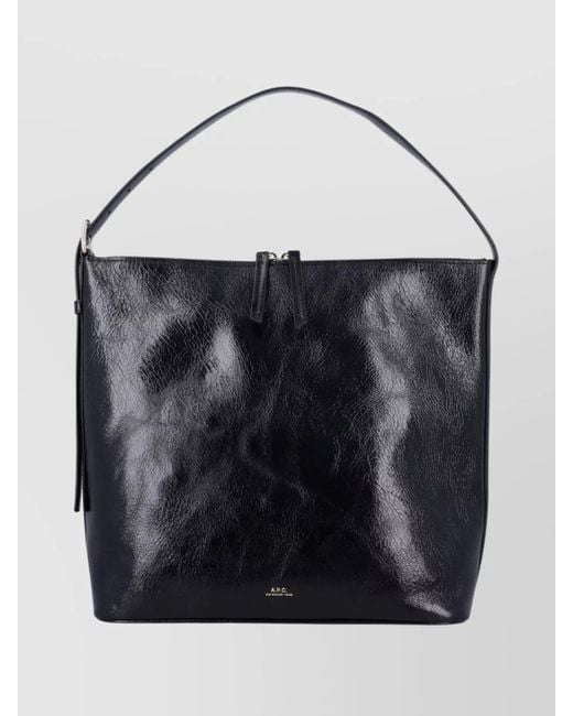 A.P.C. Black Vera Shoulder Bag Adjustable Strap
