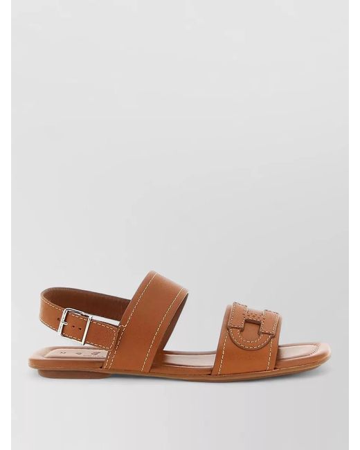 Hogan Brown H685 Flat Sole Open Toe Sandals