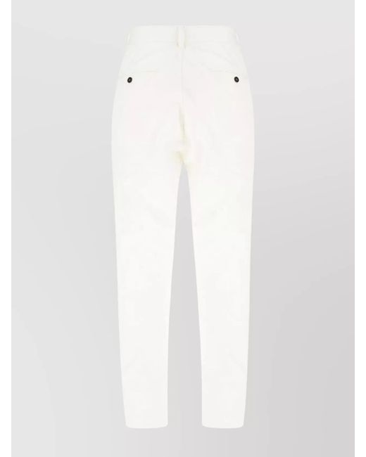 DSquared² White Cotton Straight-Leg Trousers for men