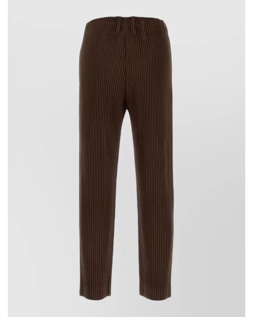 Homme Plissé Issey Miyake Brown Straight-Leg Trousers for men