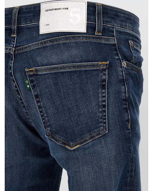 Department 5 Blue Skeith Denim Pants Belt Loops Faded for men