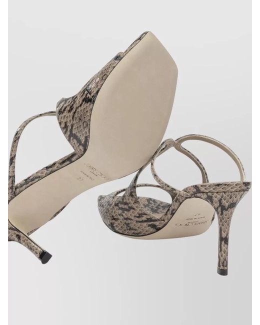 Jimmy Choo Multicolor Anise 75Mm Stiletto Heel Snake Mules