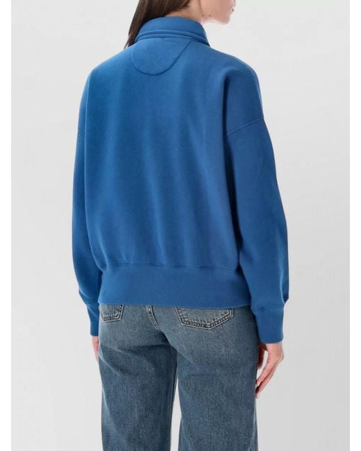 Polo Ralph Lauren Blue Cotton Relaxed-Fit Half-Zip Sweatshirt