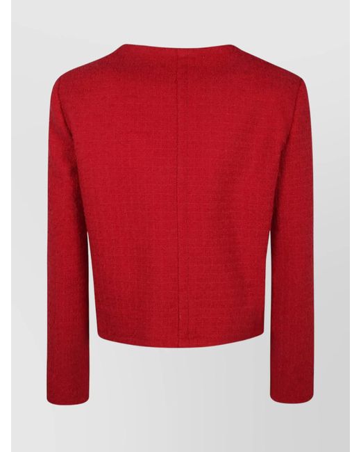 Patou Red Virgin Wool Box Jacket