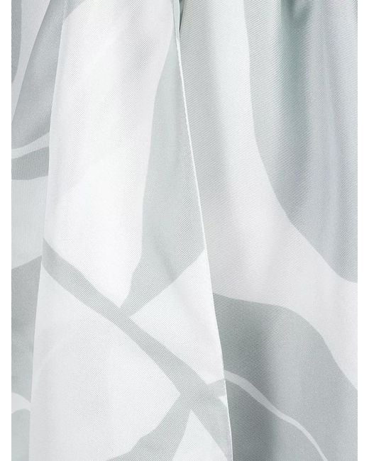 Max Mara White Wrap Skirt Draped Detail Leaf Print