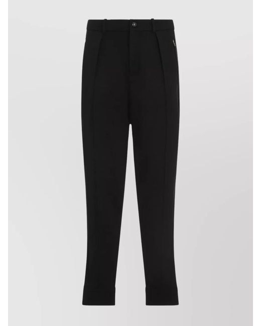Ralph Lauren Black Wool Pintuck Straight-Leg Tailored Trousers for men