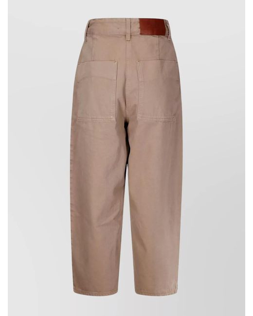 Studio Nicholson Natural Denim Wide Leg Cropped Jeans