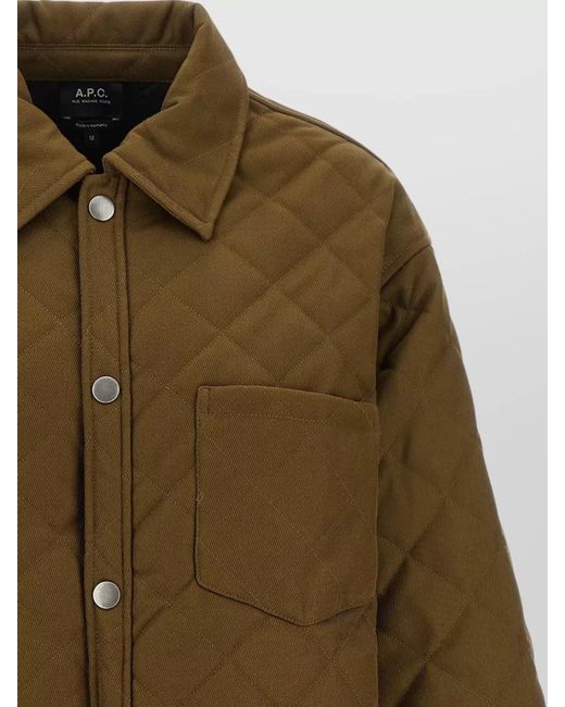 A.P.C. Green Quilted Wool Jacket