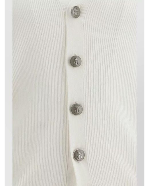 Brunello Cucinelli White Cotton Cardigan for men