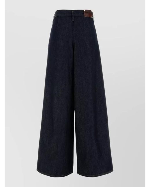 Dries Van Noten Blue Denim Pamplona Mid-Rise Wide-Leg Trousers