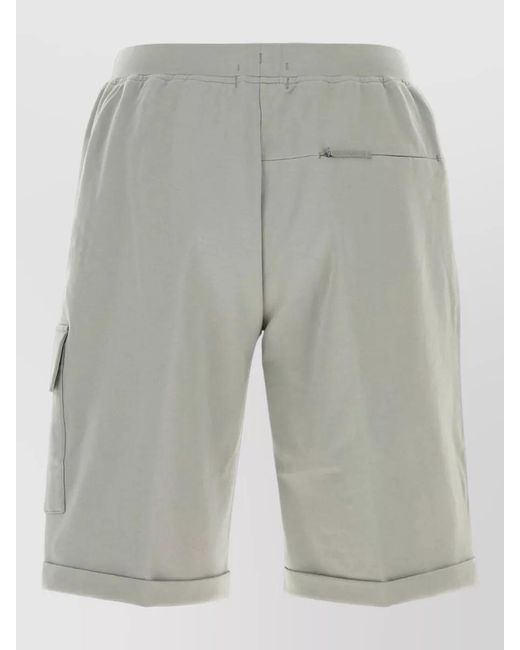 C P Company Gray Stretch Cotton Bermuda Shorts Cargo Pockets for men