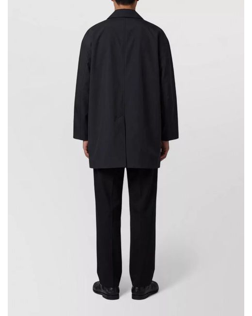 The Row Black Cotton Relaxed-Fit Short Coat for men