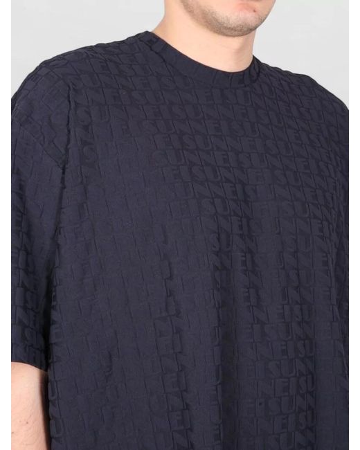 Sunnei Blue Crew Neck T Shirt Crossbar Texture for men