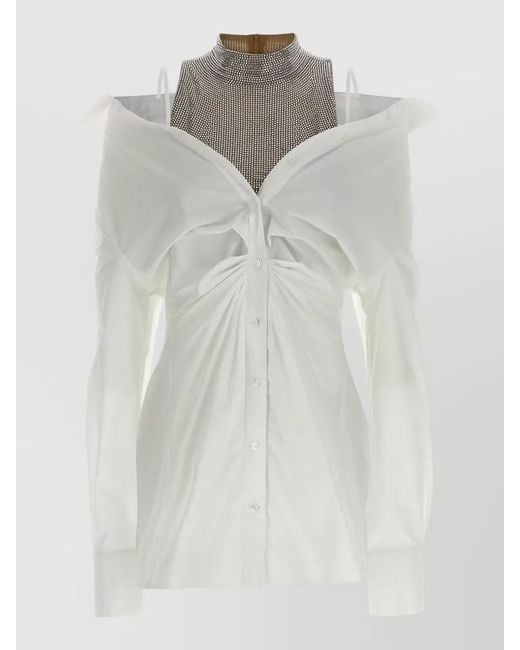 GIUSEPPE DI MORABITO Gray Cotton Shirt Mini Dress