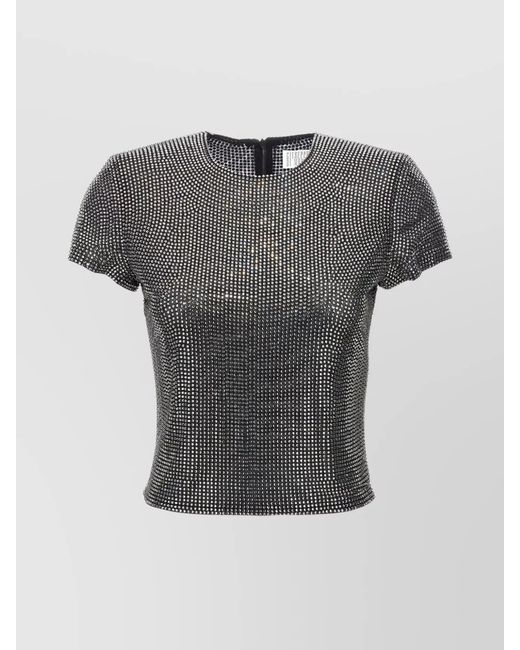 GIUSEPPE DI MORABITO Gray Embellished Mesh T-Shirt