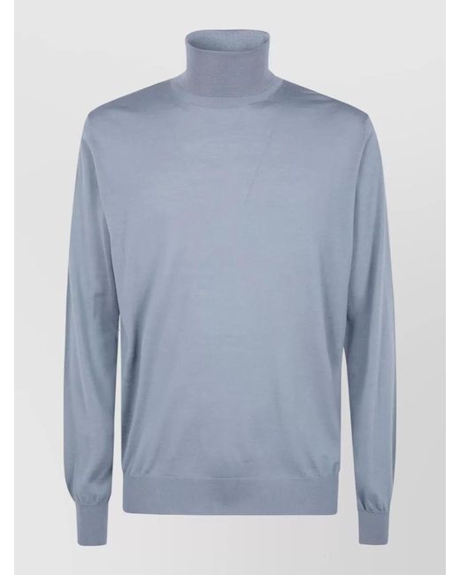 Filippo De Laurentis Blue Virgin Wool Turtleneck Jumper for men