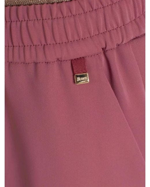 Herno Pink Wide Leg Trousers Metal Accents Detail