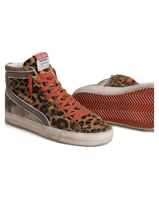 Golden Goose Deluxe Brand Red Leather High-Top Sneakers
