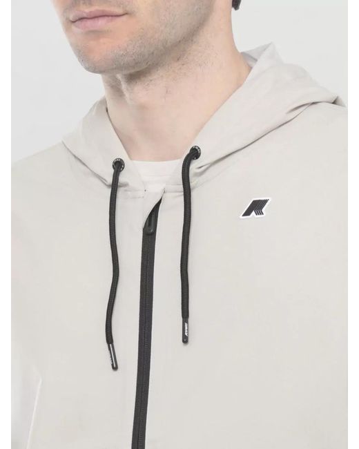 K-Way White Hooded Waterproof Raincoat for men