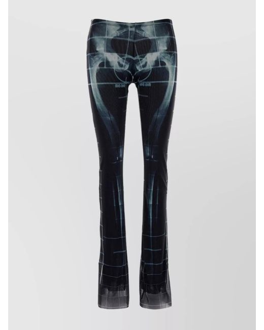 Jean Paul Gaultier Blue Printed Flared Trousers