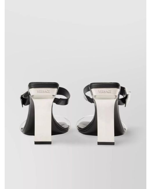 Versace Multicolor Leather Logo-Plaque High-Heel Sandals
