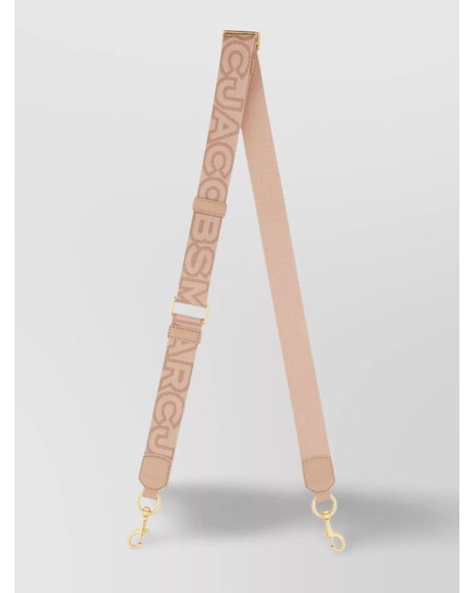 Marc Jacobs White Adjustable Logo Fabric Strap With-Tone Hardware
