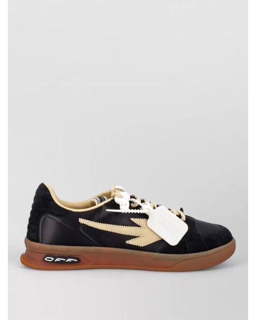 Off-White c/o Virgil Abloh Black Low Top Lace Up Shoes Contrast Stitching for men