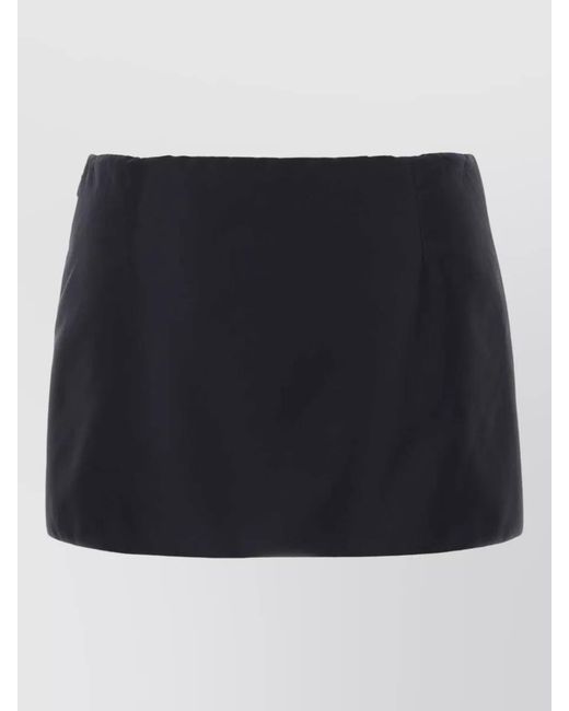 Miu Miu Black Nylon Low-Rise Mini Skirt