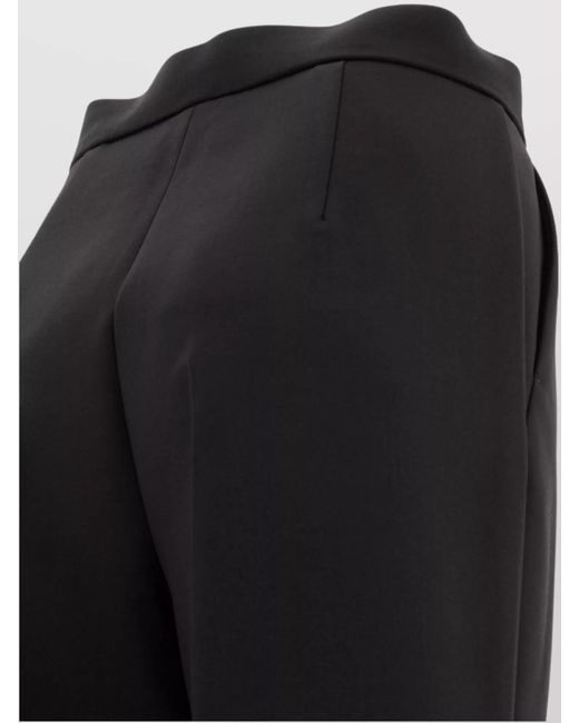 Max Mara Black Virgin Wool High-Rise Cropped Straight-Leg Slim-Fit Trousers