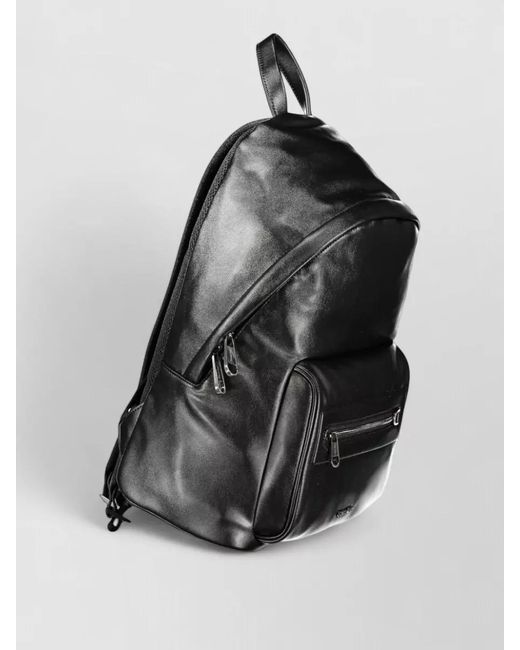 Calvin Klein Black Faux Leather Backpack for men