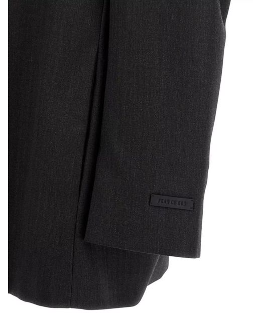 Fear Of God Black Tailored Single Button Blazer With Notched Lapel for men