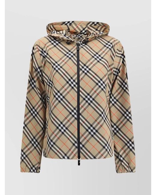 Burberry Multicolor Check Hooded Windbreaker Jacket