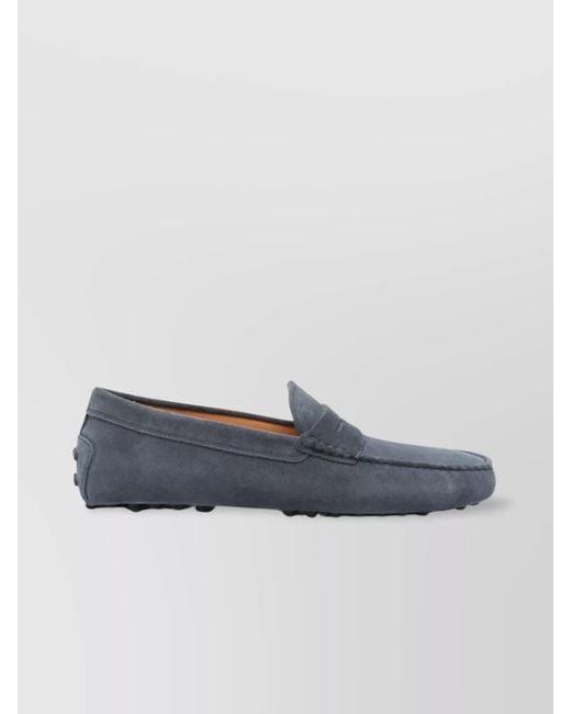 Tod's Blue Suede Leather Loafers for men