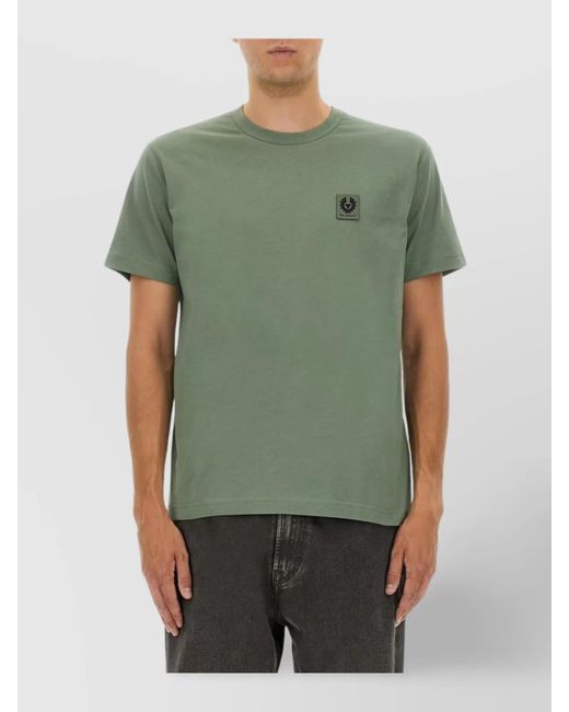 Belstaff Green Basic Crew Neck Top for men