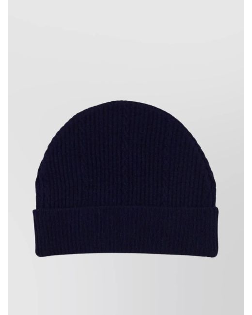 Etro Blue Cashmere Logo Beanie
