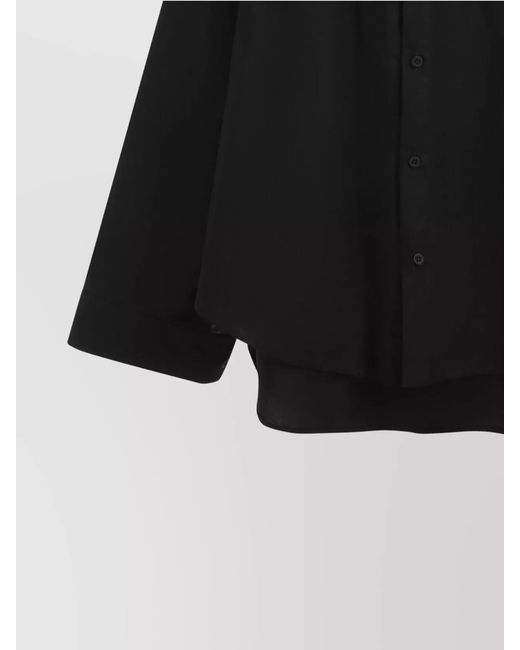 Balenciaga Black Cotton Halterneck Open Back Shirt Dress