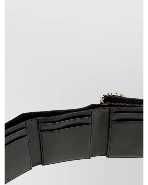 Stella McCartney Black Falabella Trifold Wallet Eco Shaggy Deer