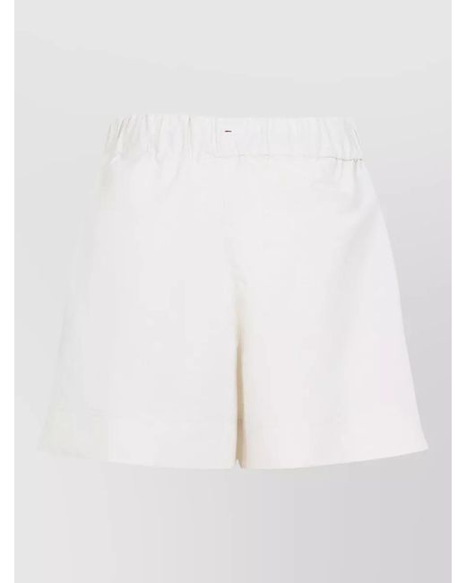 Moncler White Grenoble Shorts Side Pockets Detail
